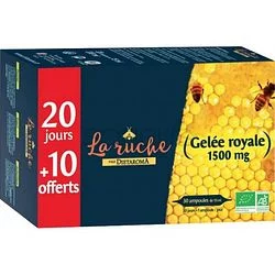 DIETAROMA LA RUCHE GELEE ROYALE BIO 1500MG BOITE DE 30 AMPOULES