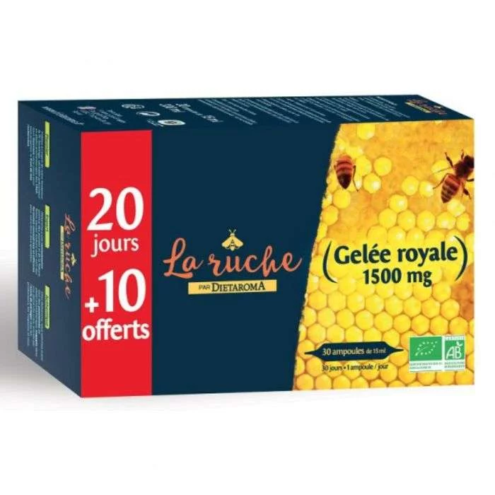 DIETAROMA LA RUCHE GELEE ROYALE BIO 1500MG BOITE DE 30 AMPOULES - vue 2