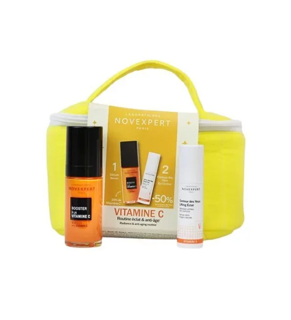 NOVEXPERT PACK VITAMINE C ROUTINE ECLAT ANTI-AGE SERUM BOOSTER A LA VITAMINE C 30ML + CONTOUR DES YEUX LIFTING ECLAT 15ML  + TROUSSE