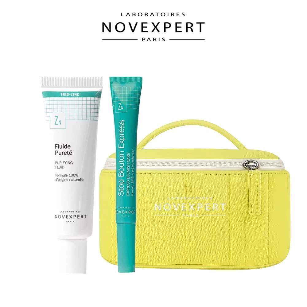NOVEXPERT PACK TROUSSE FLUIDE PURTE TRIO ZINC 30ML + STOP BOUTON 7ML
