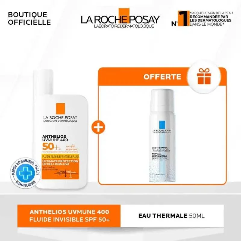 LA ROCHE POSAY ANTHELIOS UVMUNE 400 INVISIBLE FLUIDE SPF50 50ML + EAU THERMALE 50ML OFFERT