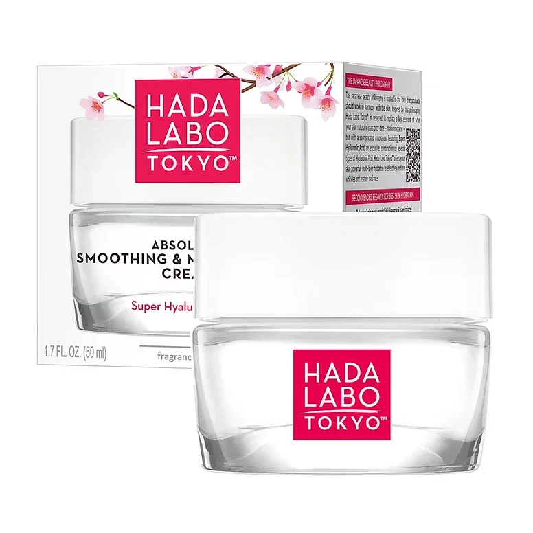 HADA LABO TOKYO JAPAN'S N°1 SKIN CARE LINE ABSOLUTE SMOOTHING AND MOISTURIZING CREAM JOUR ET NUIT SUPER HYALURONIC ACID 50ML