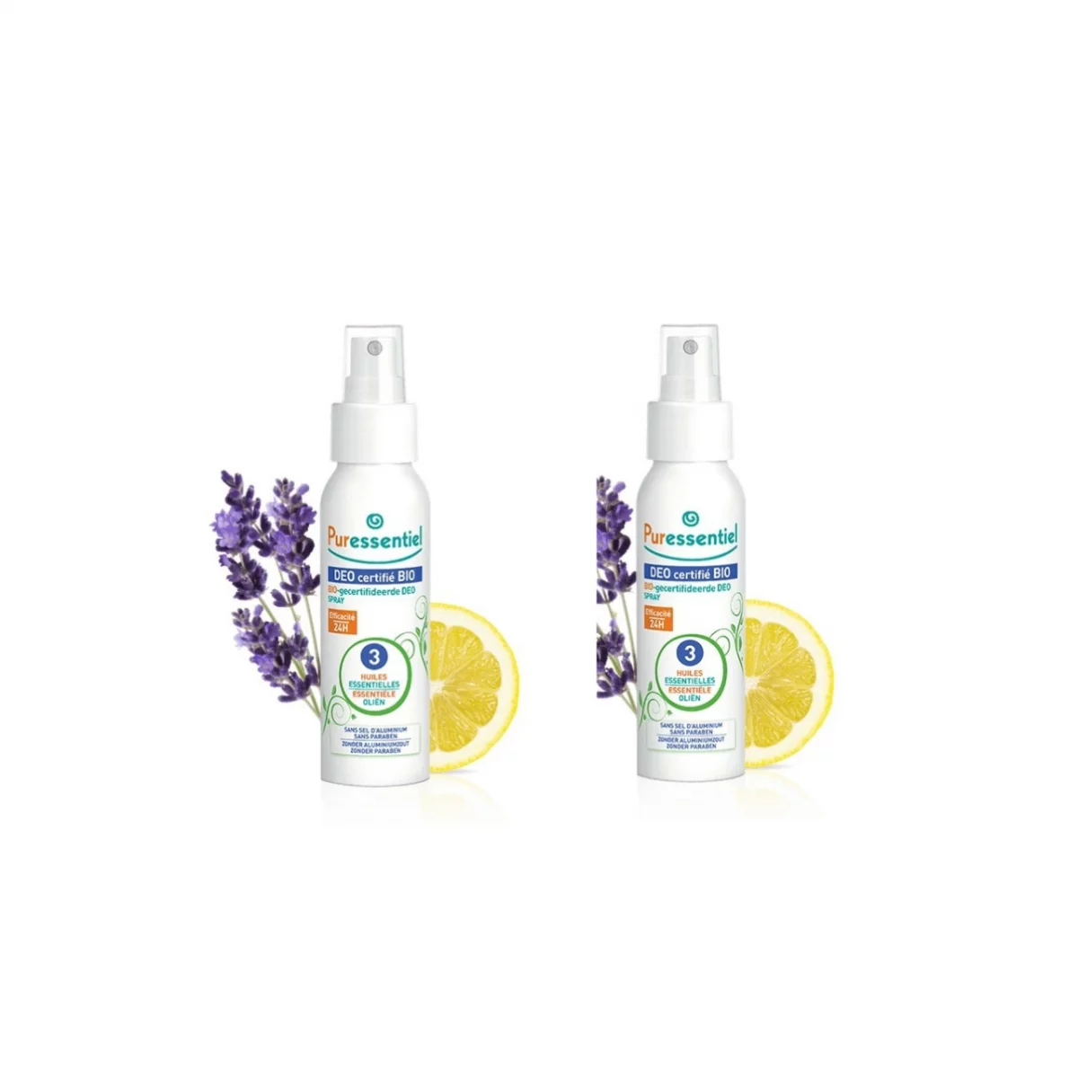 PURESSENTIEL DEODORANT BIO SPRAY 50ML BOITE DE 2