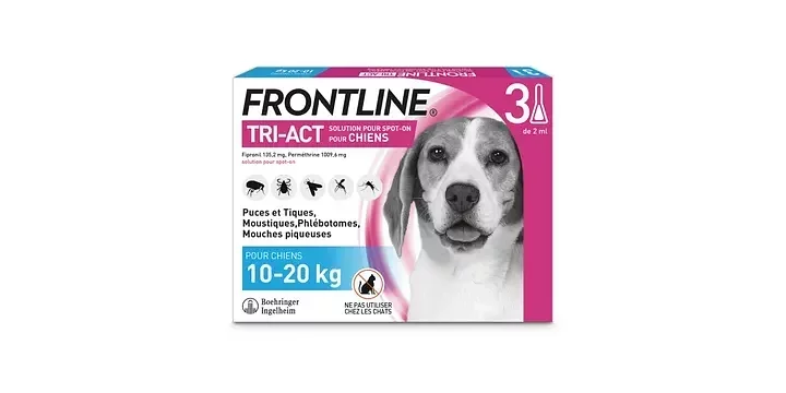 FRONTLINE TRI-ACT SPOT ON CHIEN 10KG-20KG BOITE DE 3