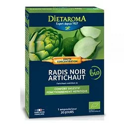 DIETAROMA RADIS NOIR ARTICHAUT BOITE DE 20 AMPOULES