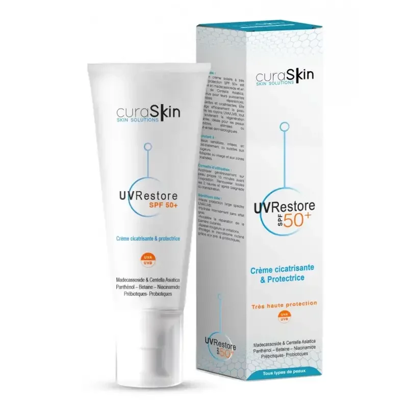 CURASKIN UVRESTORE SPF50+ CREME CICATRISANTE ET PROTECTRICE 50ML