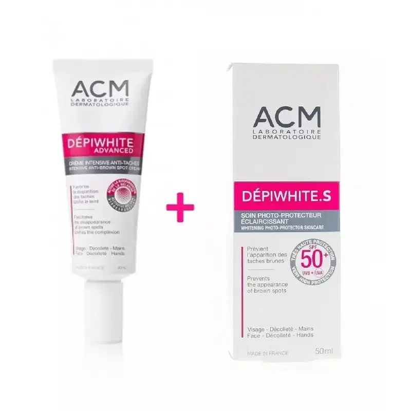 ACM PACK DEPIWHITE ADVANCED CREME INTENSIVE ANTI-TACHE 40ML + DEPIWHITE.S SOIN PHOTO-PROTECTEUR ECLAIRCISSANT 50 SPF 50ML 