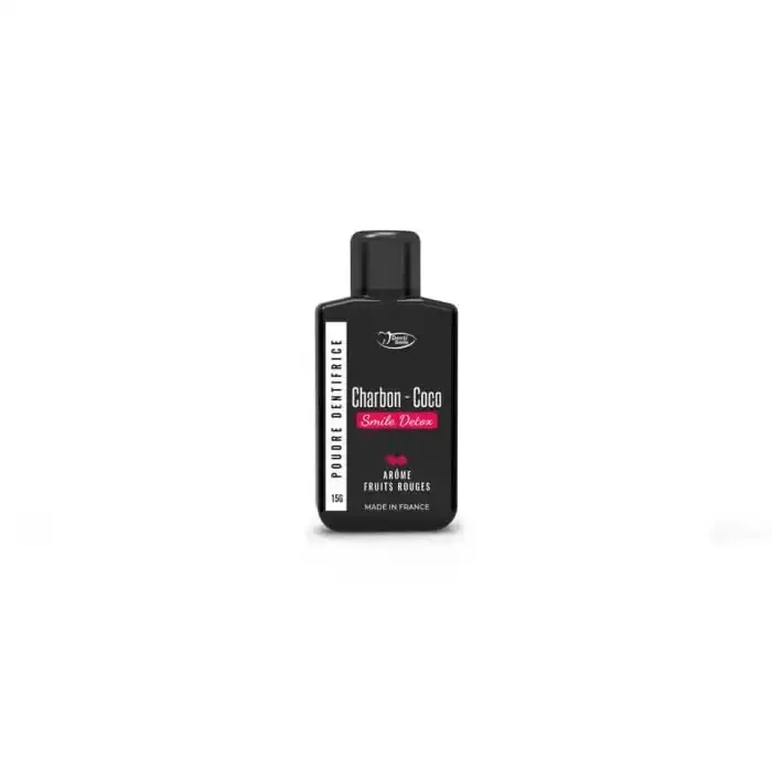 DENTI SMILE CHARBON COCO POUDRE DETOX AROME FRUITS ROUGES FLACON 15G