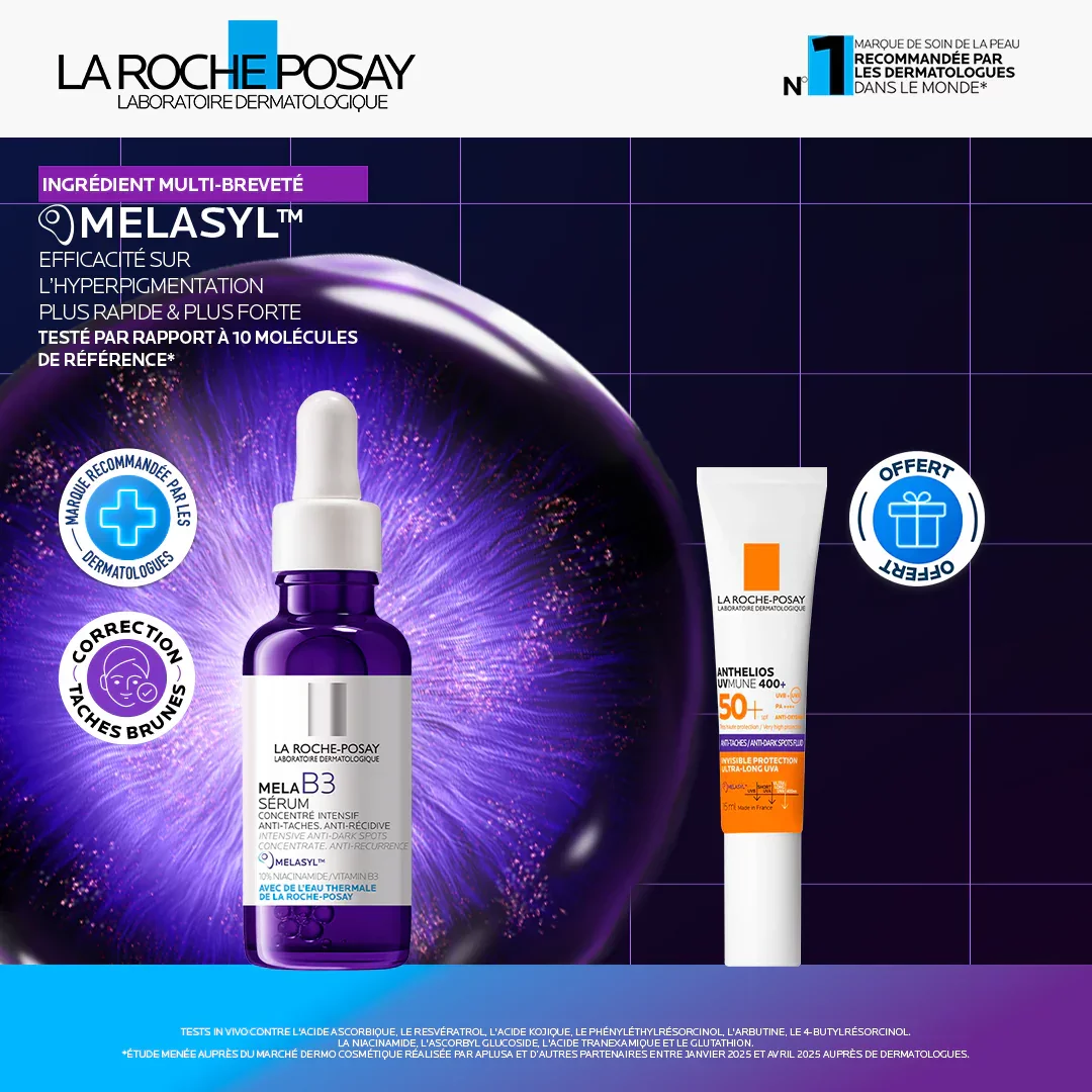 LA ROCHE POSAY MELA B3 SERUM 30ML + LA ROCHE POSAY ANTHELIOS UVMUNE FLUIDE ANTI-TACHES SPF50 15ML