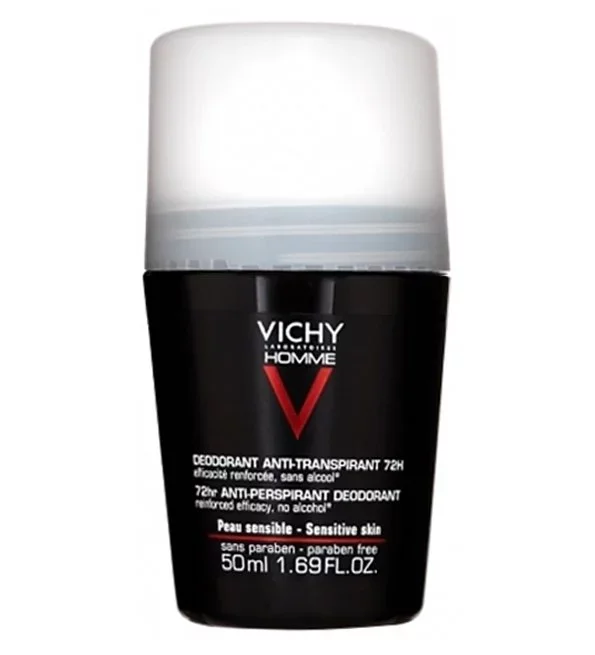 VICHY HOMME DEODORANT ANTI-TRANSPIRANT 72H ROLL-ON PEAU SENSIBLE 50ML