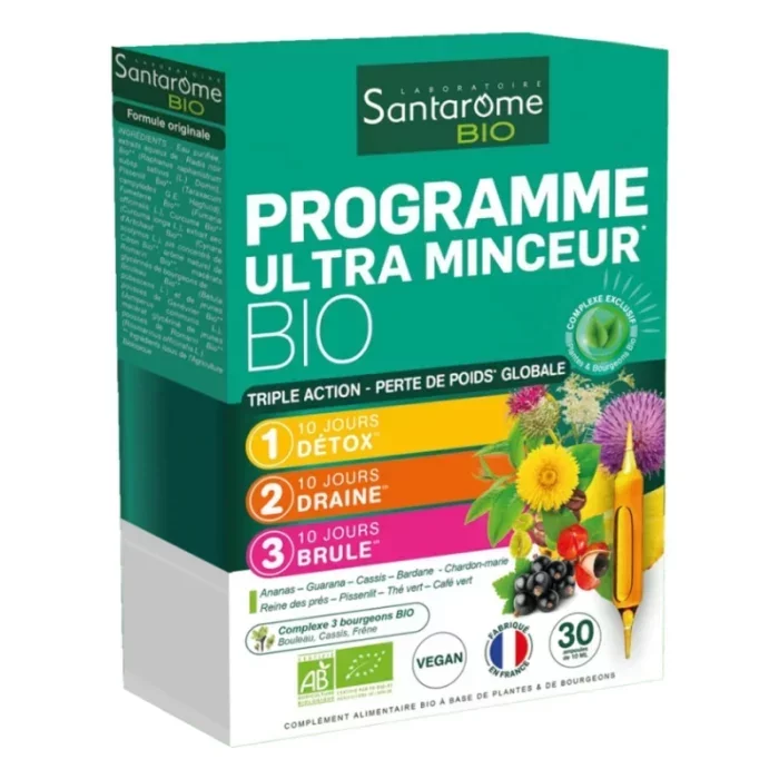 SANTAROME BIO PROGRAMME ULTRA MINCEUR BIO BOITE DE 30 AMPOULES