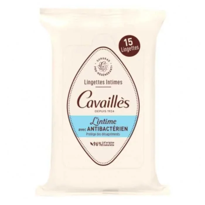 ROGE CAVAILLES INTIME LINGETTES AVEC ANTI-BACTERIEN BOITE DE 15