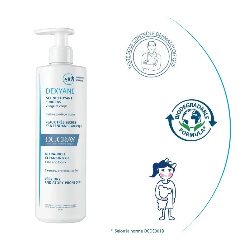 DUCRAY DEXYANE GEL NETTOYANT SURGRAS 400ML