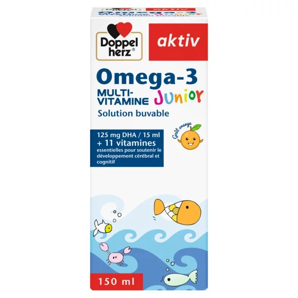 DOPPEL HERZ AKTIV OMEGA-3 JUNIOR MULTI VITAMINE 150ML