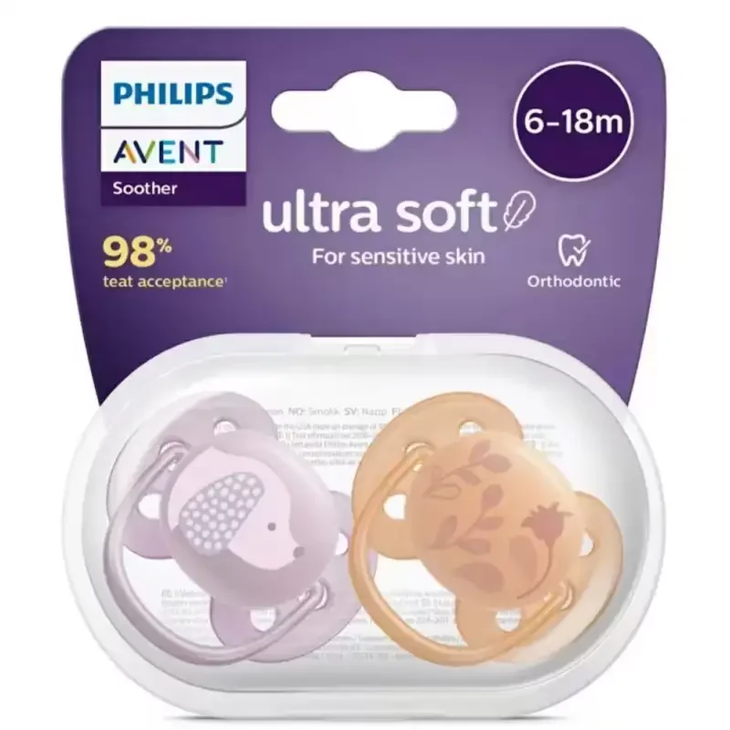 AVENT SUCETTE ULTRA SOFT 6-18MOIS GIRL BOITE DE 2 REFERENCE SCF091/18