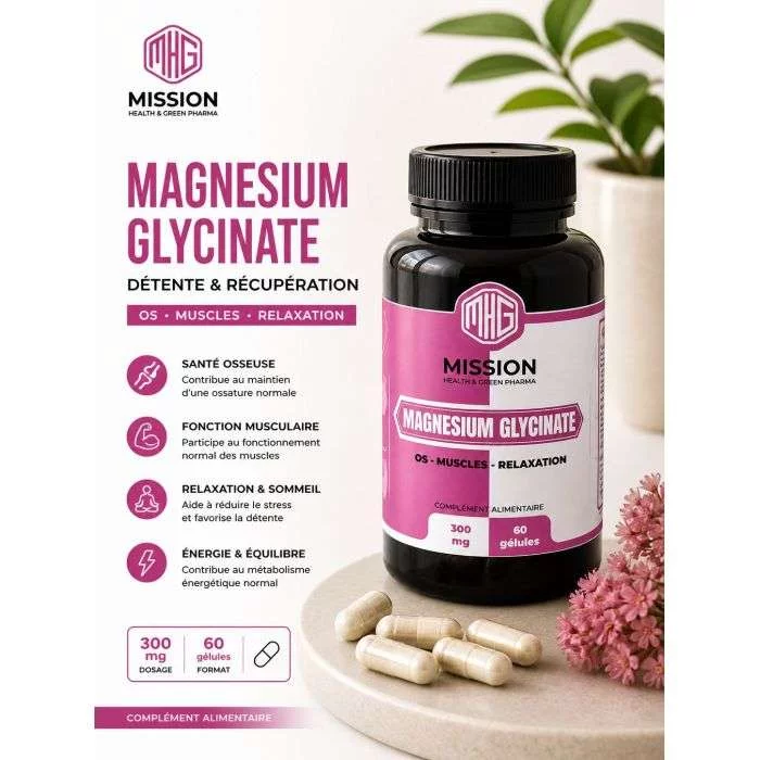MISSION MAGNESIUM GLYCINATE 300MG BOITE DE 60 CAPSULES