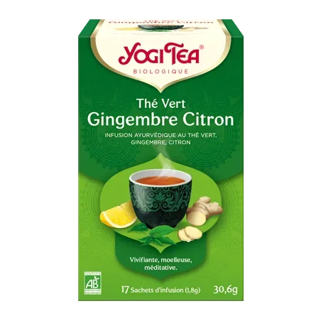 YOGI TEA THE VERT GINGEMBRE CITRON BOITE DE 17 SACHETS