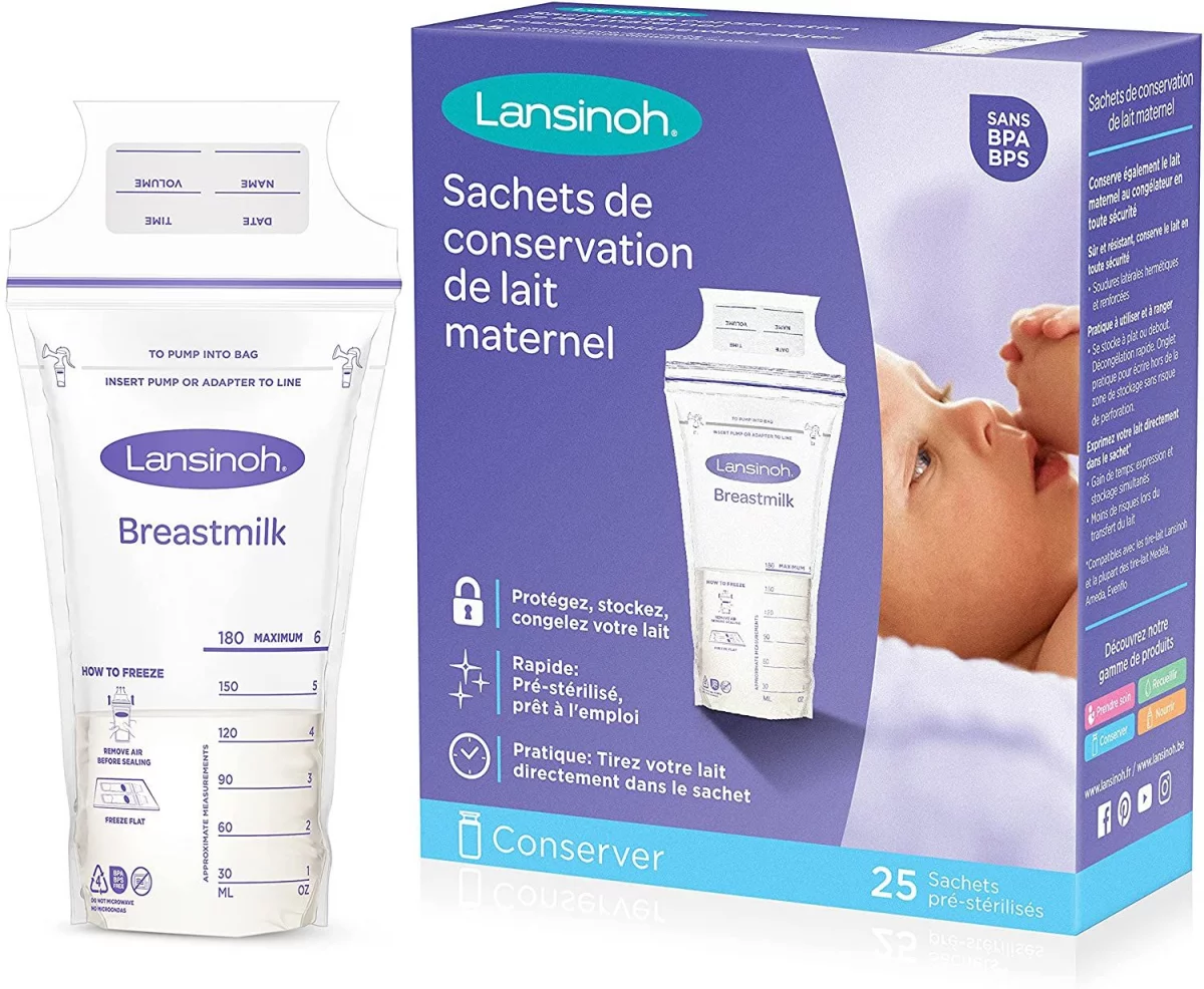 LANSINOH SACHETS DE CONSERVATION DE LAIT MATERNEL BOITE DE 25