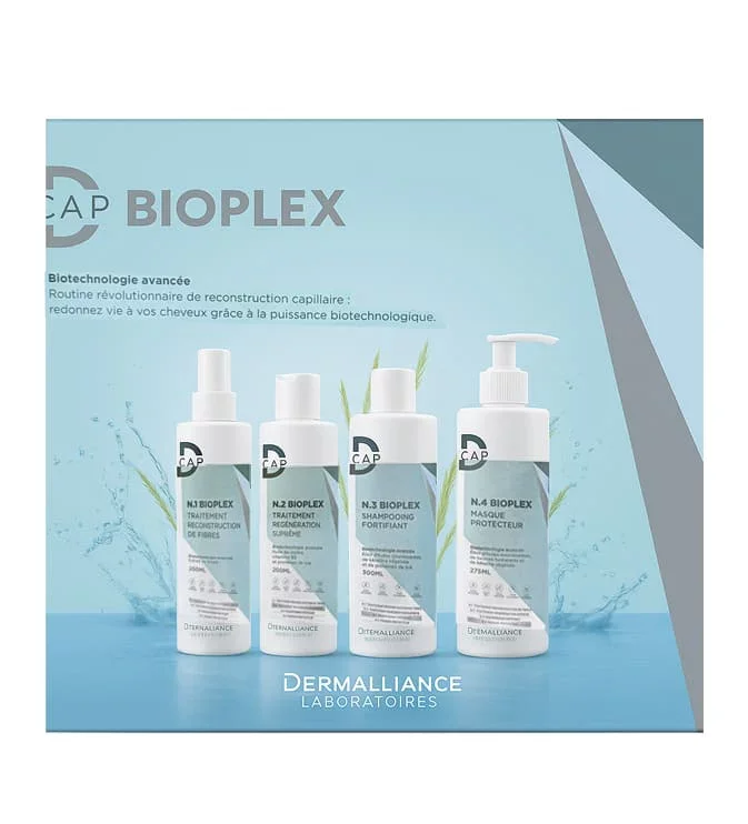 D-CAP COFFRET BIOPLEX N1 TRAITEMENT RECONSTRUCTION DE FIBRE 200ML + N2 TRAITEMENT REGENERATION SUPREME 200ML + N3 SHAMPOOING FORTIFIANT 300ML + N4 MASQUE PROTECTEUR 275ML