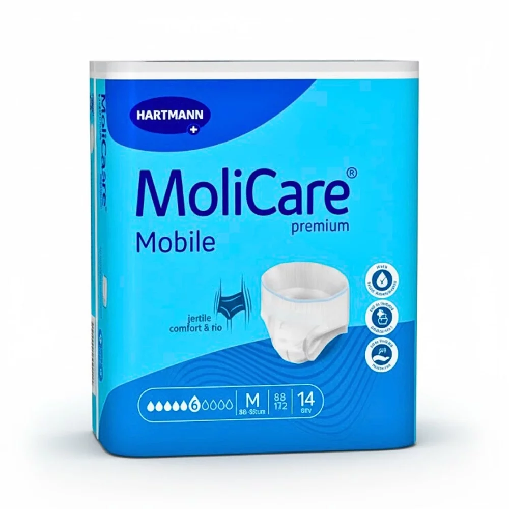 HARTMANN MOLICARE PREMIUM MOBILE SLIP ABSORBANT 6 DROPS TAILLE 2 TAILLE M BOITE DE 14 REFERENCE 166014