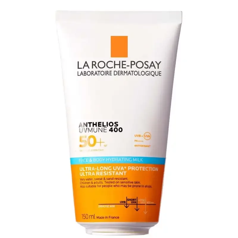 LA ROCHE POSAY ANTHELIOS UVMUNE 400 SPF50+ LAIT SOLAIRE HYDRATANT PROTECTEUR FACE AND BODY 150ML