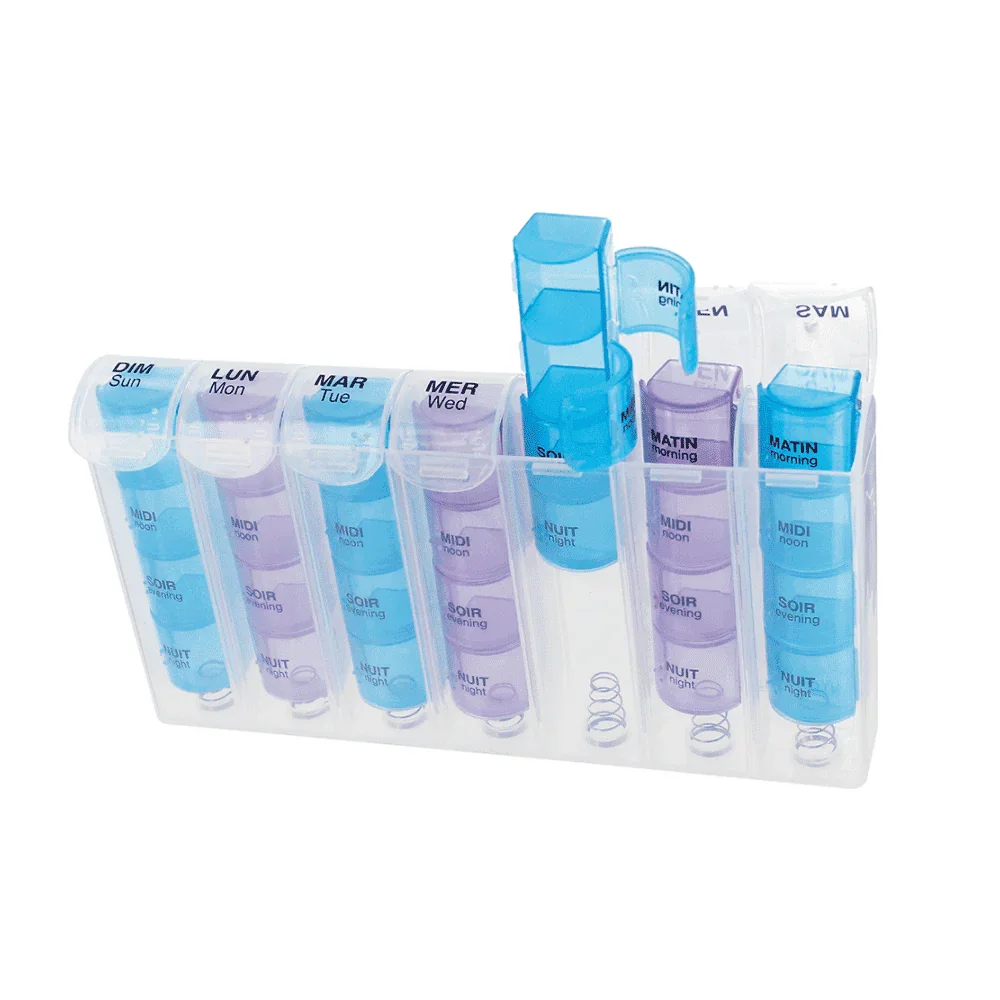 ANYCARE PILULIER HEBDOMADAIRE BLEU ET VIOLET REFERENCE WS028