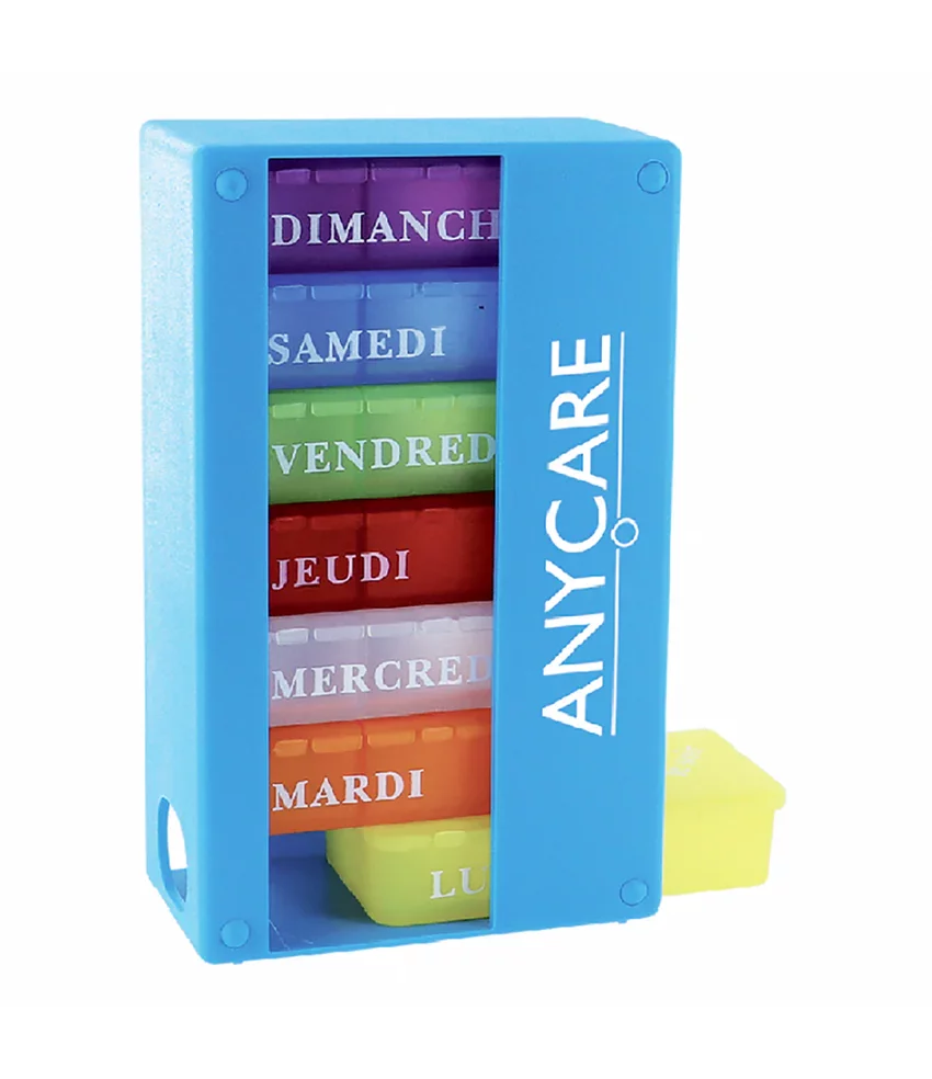 ANYCARE PILULIER SEMAINIER COULEUR BLEU WS
