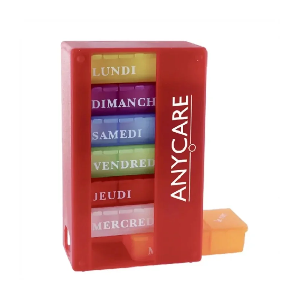 ANYCARE PILULIER SEMAINIER COULEUR ROUGE WS