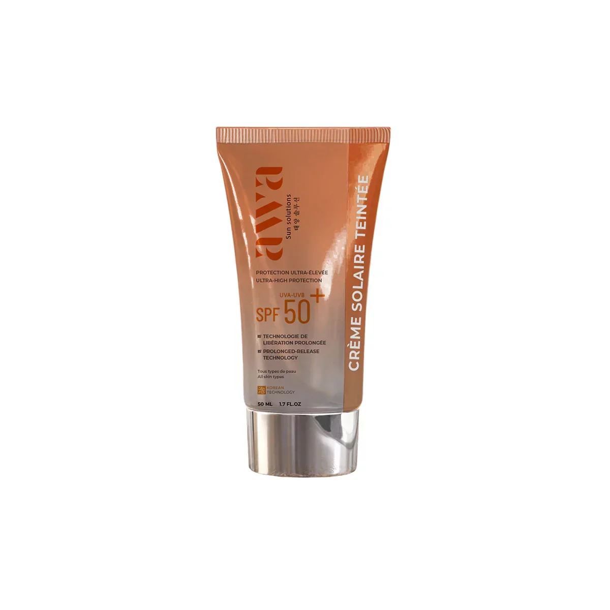 AWA SUN SOLUTIONS CREME SOLAIRE TEINTE SPF50+ KOREAN TECHNOLOGIE 50ML