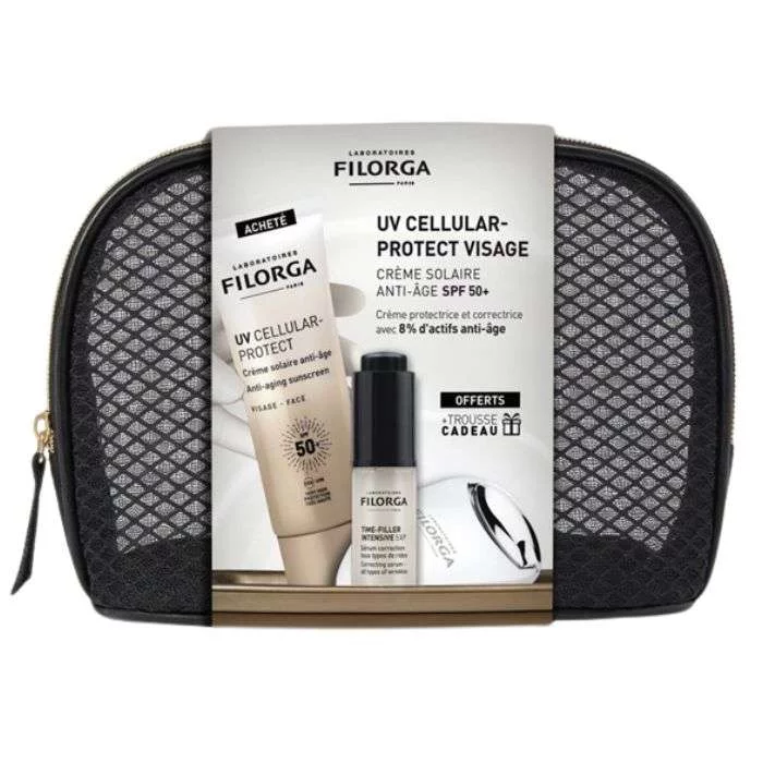 FILORGA COFFRET UV CELLULAR PROTECT VISAGE 40ML + MINI TIME FILLER 5ML + GUA SHA