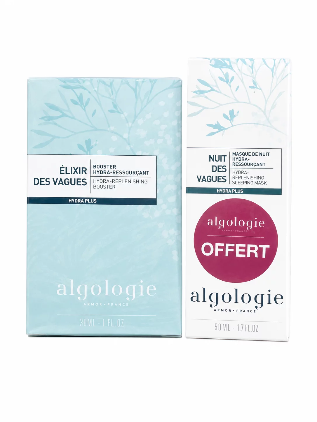 ALGOLOGIE PACK ELIXIR DES VAGUES BOOSTER HYDRA 30ML + NUIT DES VAGUES MASQUE DE NUIT HYDRA 50ML OFFERT