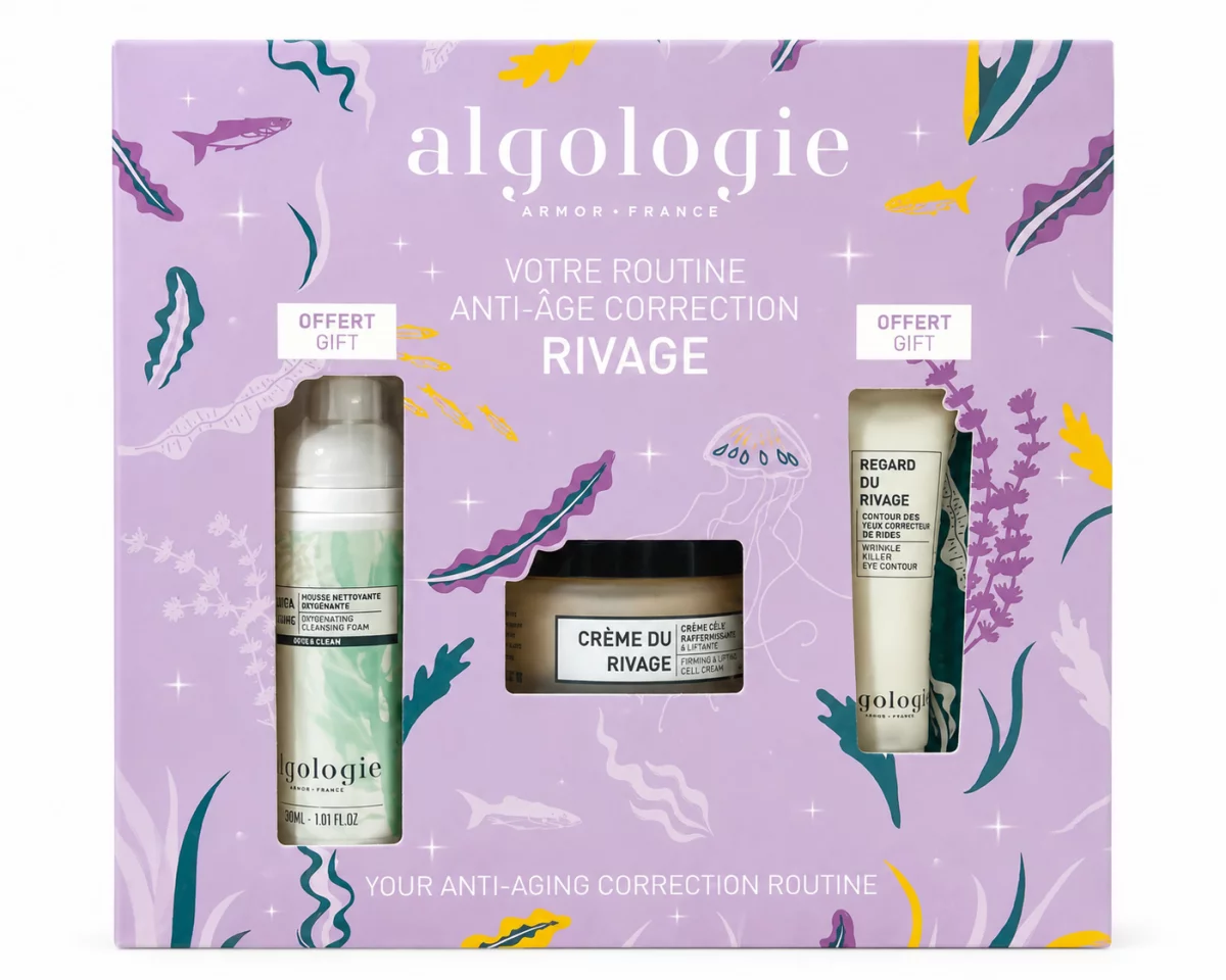 ALGOLOGIE PACK VOTRE ROUTINE ANTI-AGE CORRECTION RIVAGE CREME DU RIVAGE 50ML + HYDRA ECUME MOUSSE NETTOYANTE OXYGENANTE 30ML OFFERTE + REGARD DU RIVAGE CONTOUR DES YEUX 15ML OFFERT