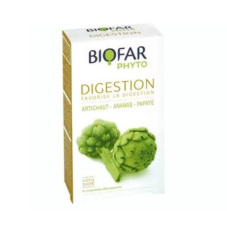 BIOFAR PHYTO DIGESTION ARTICHAUT ANANAS PAPAYE BOITE DE 8 COMPRIMES EFFERVESCENTS