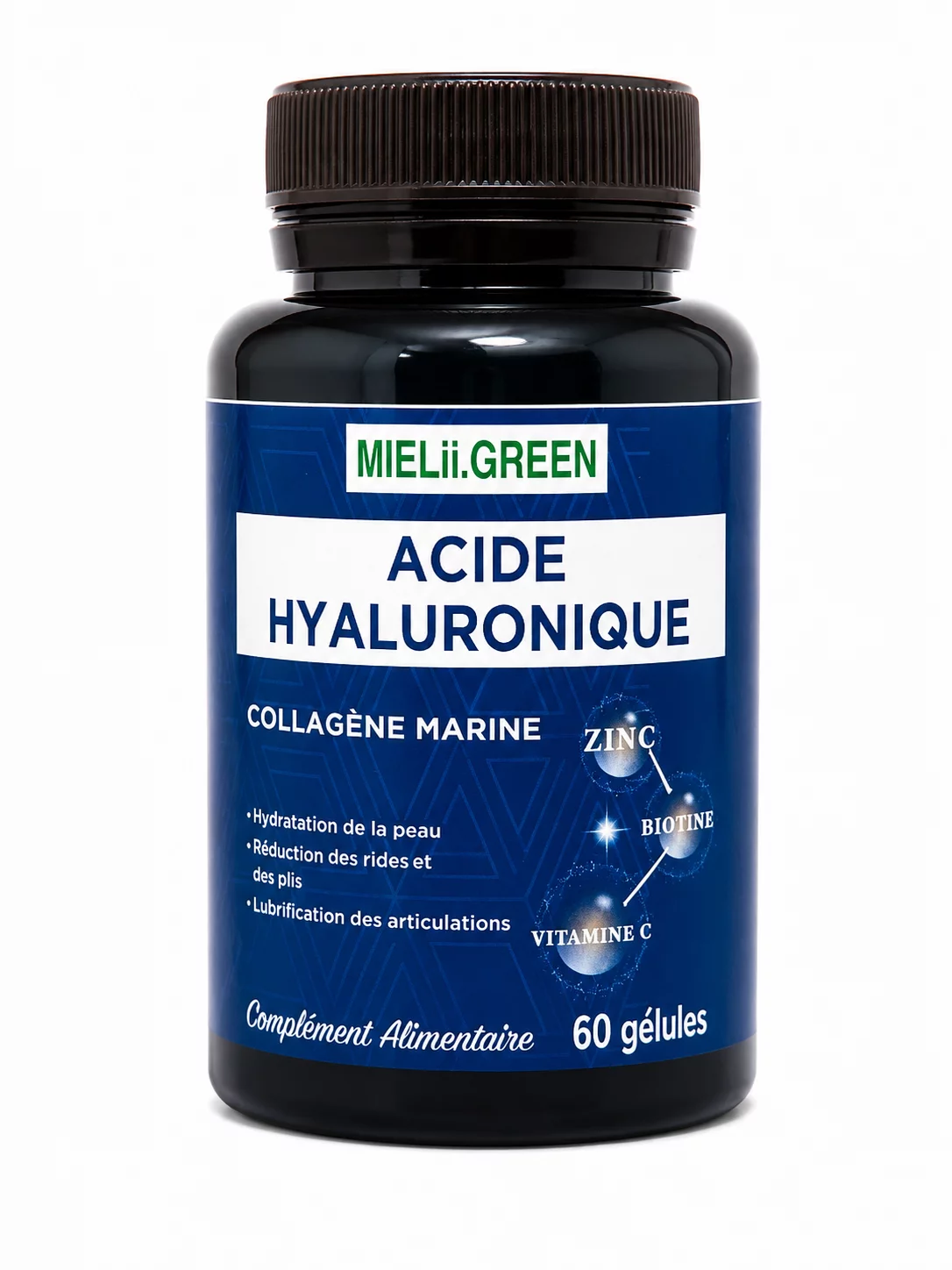 MIELII GREEN ACIDE HYALURONIQUE COLLAGENE MARINE BOITE DE 60 GELULES
