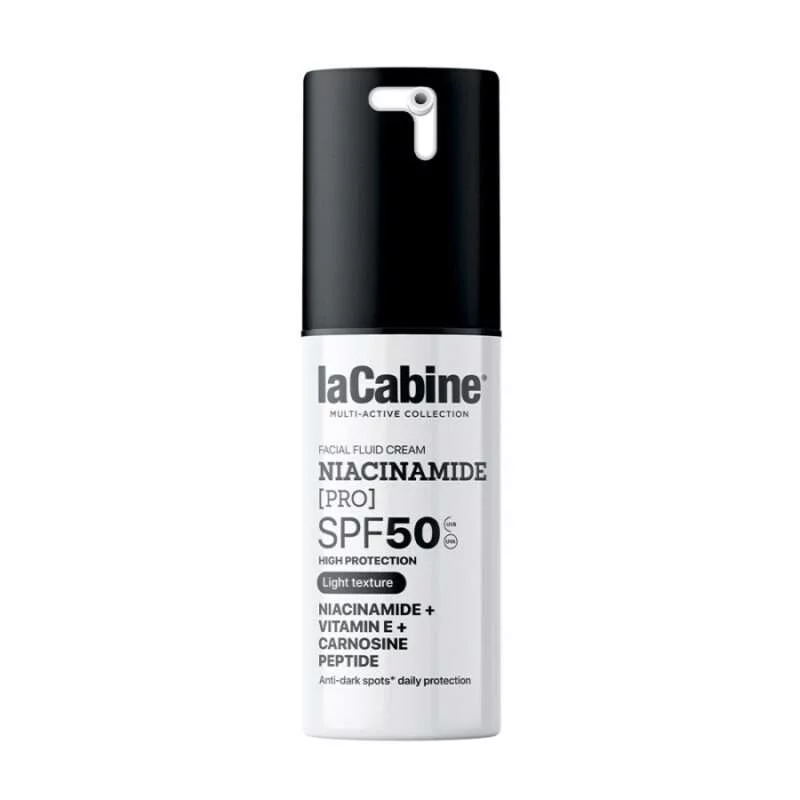 LACABINE FACIAL FLUID CREAM NIACINAMIDE PRO LIGHT TEXTURE SPF50 NIACINAMIDE + VITAMIN E + CARNOSINE PEPTIDE 30ML