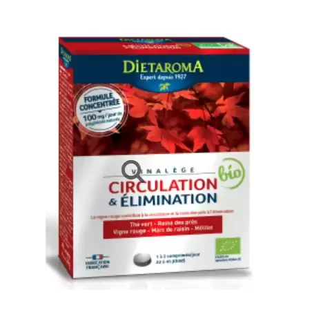DIETAROMA CIRCULATION & ELIMINATION VIGNE ROUGE BOITE DE 45 COMPRIMES