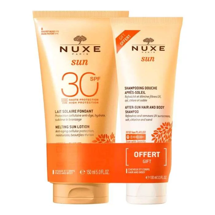 NUXE SUN LAIT SPF30 150ML + SHAMPOOING DOUCHE 100ML
