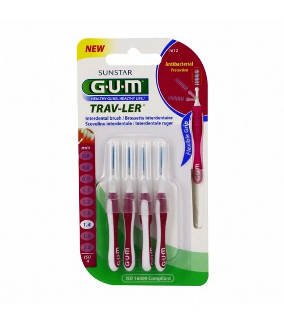 GUM MANCHE AVEC BROSSETTE FINE 1.4MM BOITE DE 4 REFERENCE 1612