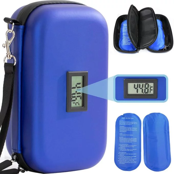 LOCAMED TROUSSE INSULIN COOL BAG SAC ISOTHERMIQUE POUR DIABETIQUE + THERMOMETRE + DEUX SACHETS LIQUIDE REFRIGERANTS