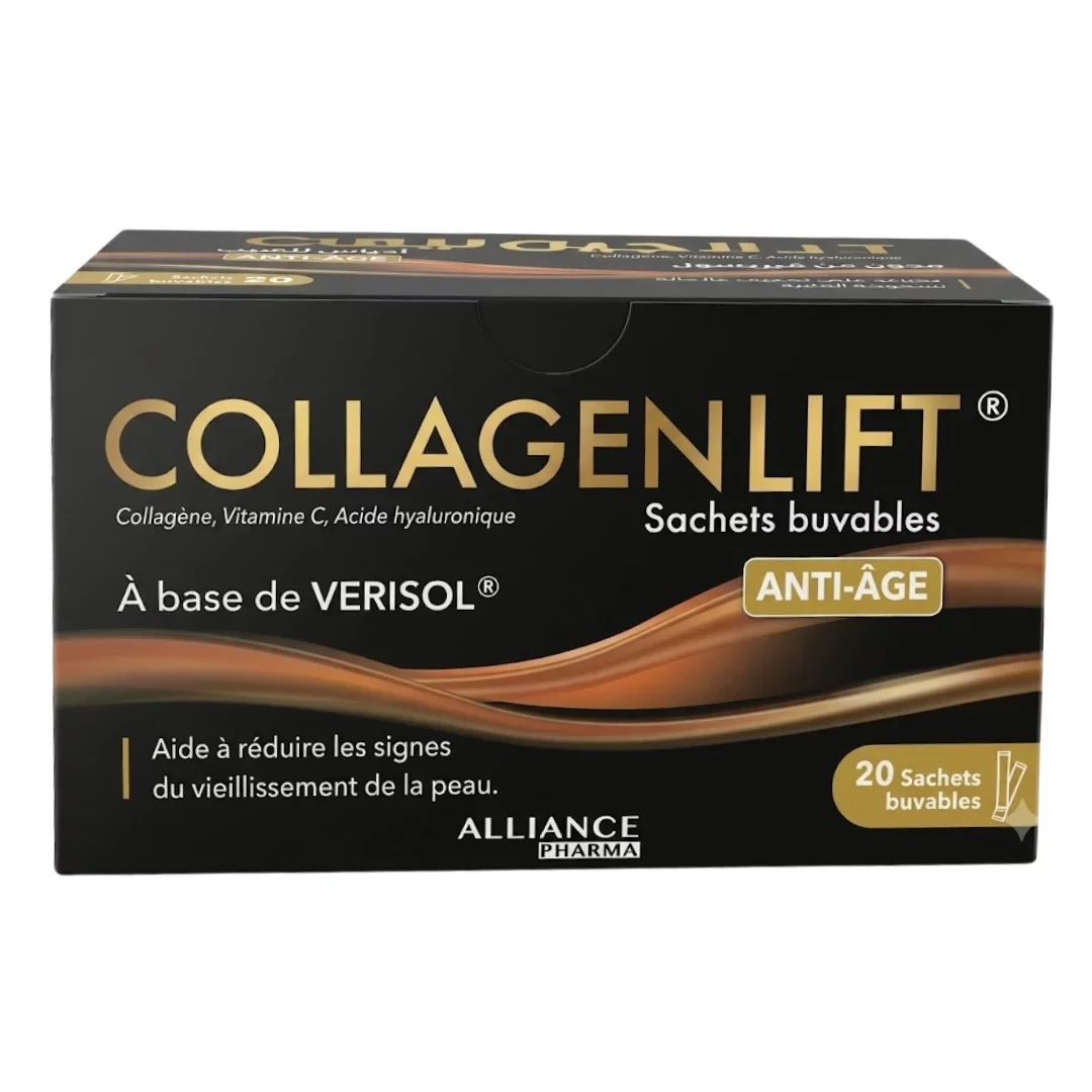 COLLAGENLIFT A BASE DE VERISOL COLLAGEN VITAMINE C ACIDE HYALURONIQUE ANTI-AGE BOITE DE 20 SACHETS BUVABLE