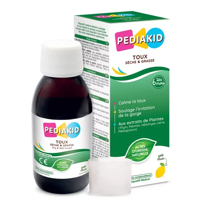PEDIAKID SIROP TOUX SECHE ET GRASSE 125ML