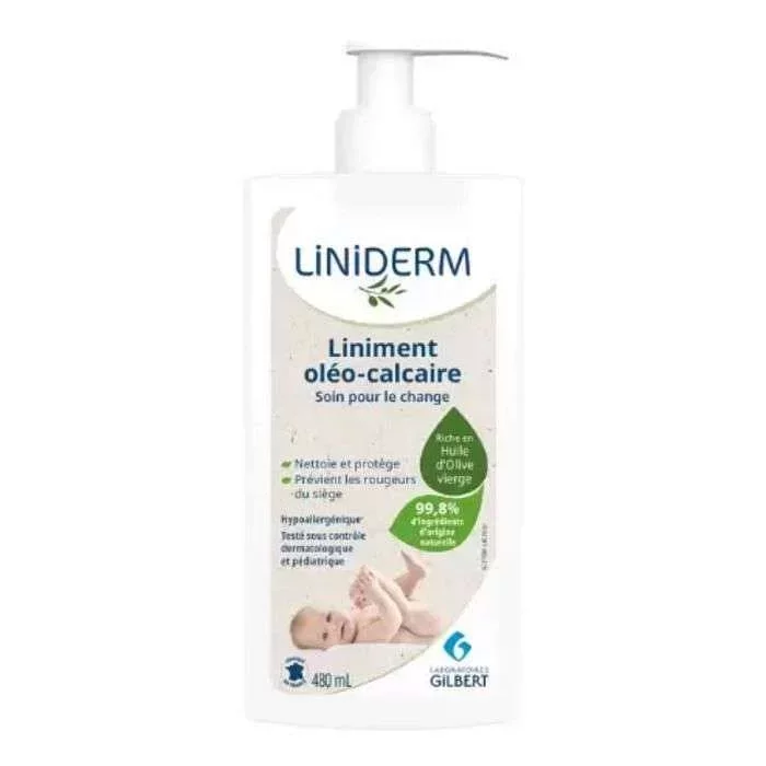 GILBERT LINIDERM LINIMENT OLEO-CALCAIRE A l'HUILE D'OLIVE VIERGE POMPE 480ML