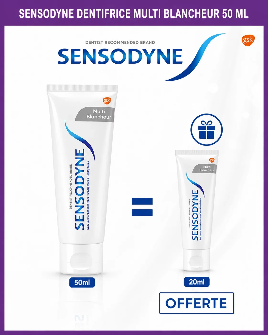 SENSODYNE DENTIFRICE MULTI BLANCHEUR 50ML