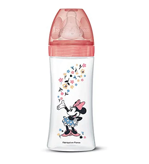 DODIE BIBERON INITIATION+ MINNIE ROSE +6MOIS TETINE RONDE 3 VITESSE D3 330ML
