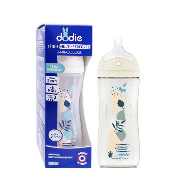 DODIE BIBERON MULTI PERFOREE ANTI-COLIQUE BLEU 330ML D3 REFERENCE 0439