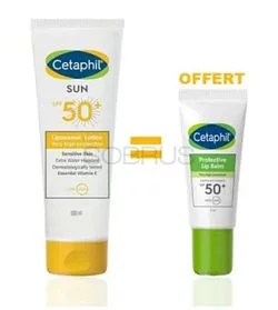 CETAPHIL SUN SPF50+ LIPOSOMALE LOTION 100ML + CETAPHIL BAUME A LEVRES PROTECTEUR SPF50+ 8ML OFFERT