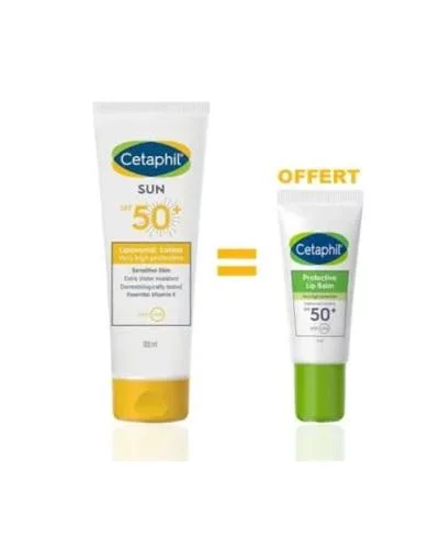 CETAPHIL SUN SPF50+ LIPOSOMALE LOTION 100ML + CETAPHIL BAUME A LEVRES PROTECTEUR SPF50+ 8ML OFFERT - vue 2