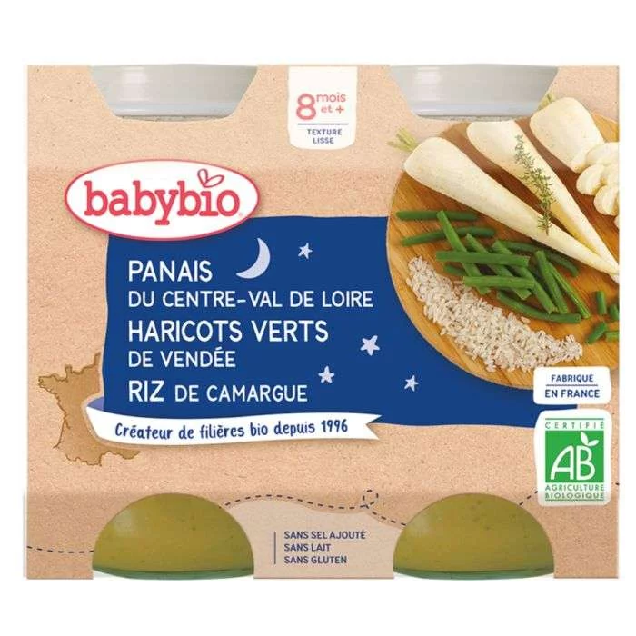 BABYBIO PETIT POT PANAIS  HARICOTS VERTS &  RIZ DE CAMARGUE