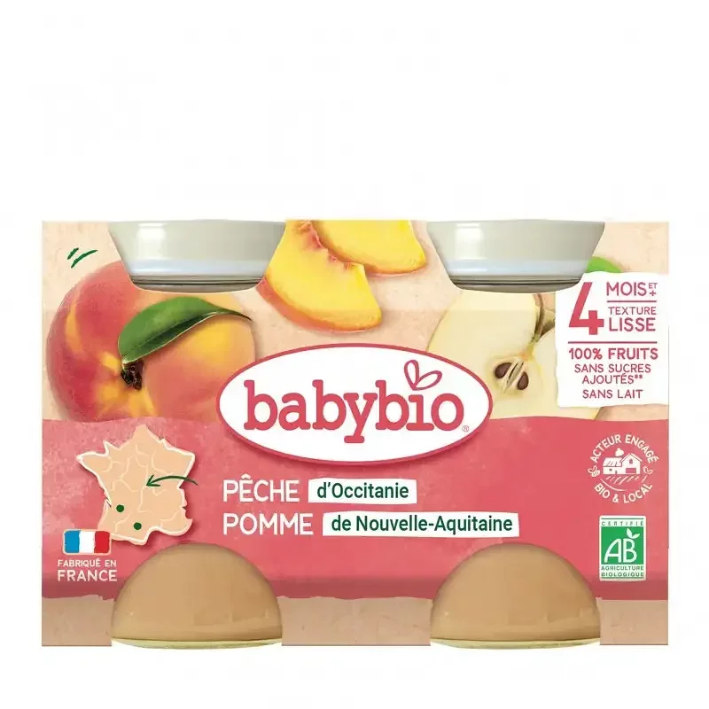 BABYBIO PETIT POT PECHE POMME D'AQUITAINE 2*130G