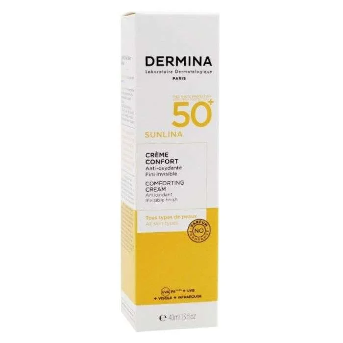 DERMINA SUNLINA CREME CONFORT INVISIBLE SPF50 40ML